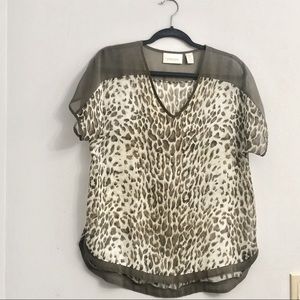 Chicos Animal Print Short Sleeve Tunic Sz O